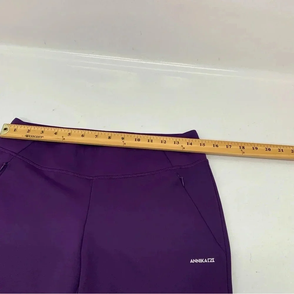Annika Dry Tech UPF 50 Pants Woman Small Purple Pull On Pockets Golf Travel Work